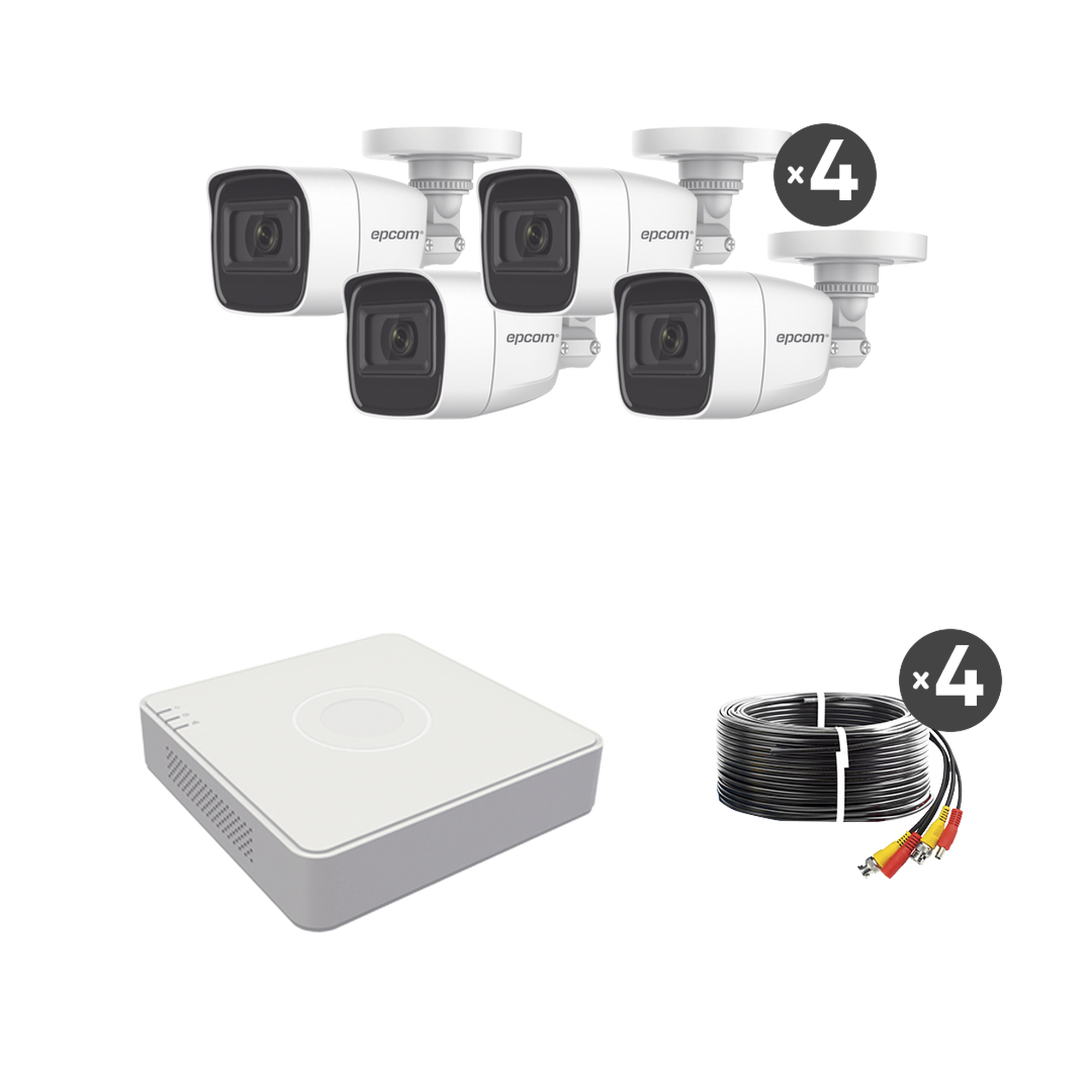(MICRÓFONO Integrado) Kit TurboHD 1080p Lite / DVR 4 canales / Audio por Coaxitron / 4 Cámaras Bala de Metal con Micrófono Integrado (MICRÓFONO Integrado) Kit TurboHD 1080p Lite / DVR 4 canales / Audio por Coaxitron / 4 Cámaras Bala de Metal con Micrófono Integrado